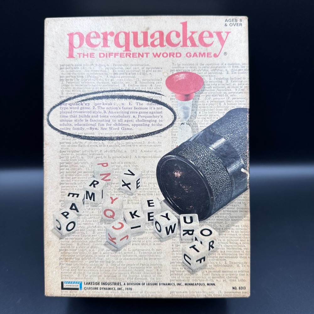 Vintage 1970 Perquackey The Different Word Game Lakeside Industries No. 8313
